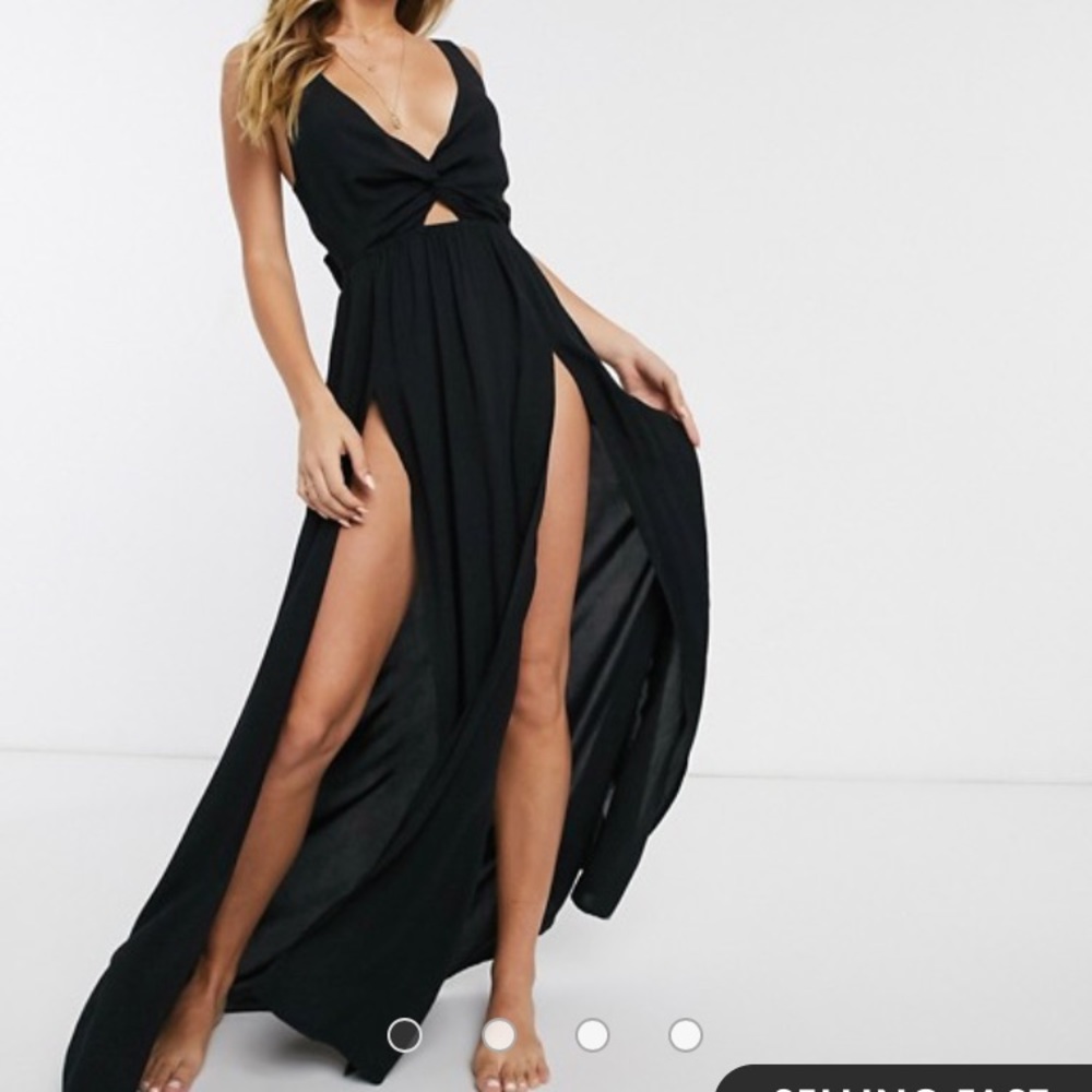 ASOS tie back beach maxi dress w/ twist front